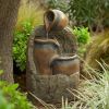 Three Bronze Jugs with  LED
