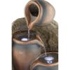Three Bronze Jugs with  LED