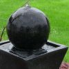 Tipps Spiral Pedestal Solar Black Ball Fountain