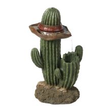Western Saguaro Cactus Fountain with Stetson Brim