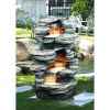 Rock Pond 4-Level Fountain with LED Lights