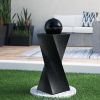 Tipps Spiral Pedestal Solar Black Ball Fountain