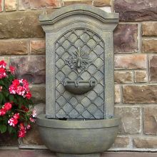 Rosette Solar-On-Demand Wall Fountain (Finishes: French Limestone)