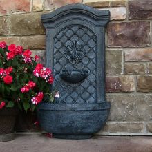 Rosette Solar-On-Demand Wall Fountain (Finishes: Lead)