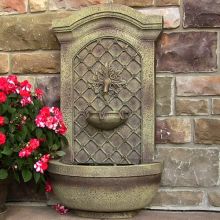Leyland Leaf Rosette Garden Wall Fountain (Material: Beige)