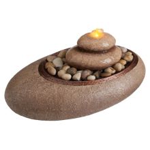 Mirra Oceanside Relaxation Small Lit Fountain (Color: D-Brown)