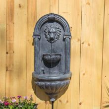 Royal Lion Outdoor LED Wall Fountain (Material: Zinc)