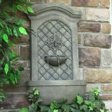 Rosette Leaf Outdoor Wall/Floor Fountain (Material: French Limestone)