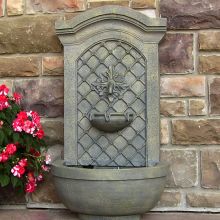 Rosette Leaf Outdoor Wall/Floor Fountain (Material: Florentine Stone)